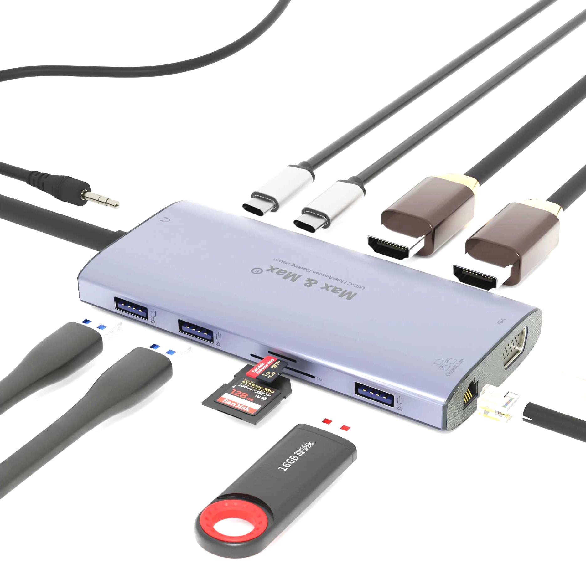 12 in 1 Multi-Function USB c Hub Adapter Dock Station 12 in 1 Multi-Function USB c Hub Adapter Dock Station